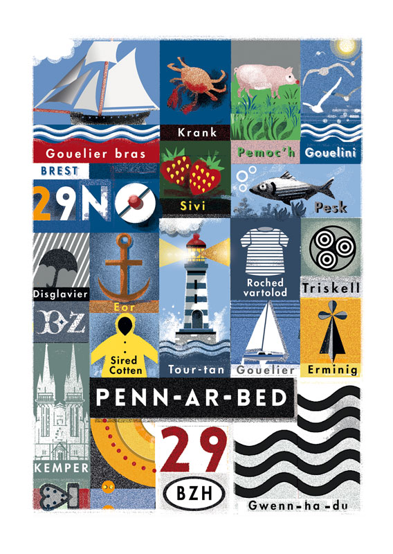 Carte postale Penn-Ar-Bed par C'Didou