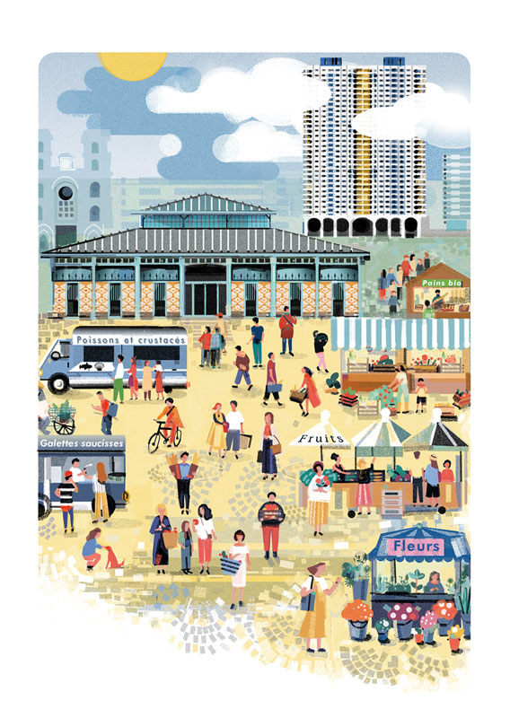 Carte postale Les Lices Rennes par C'Didou